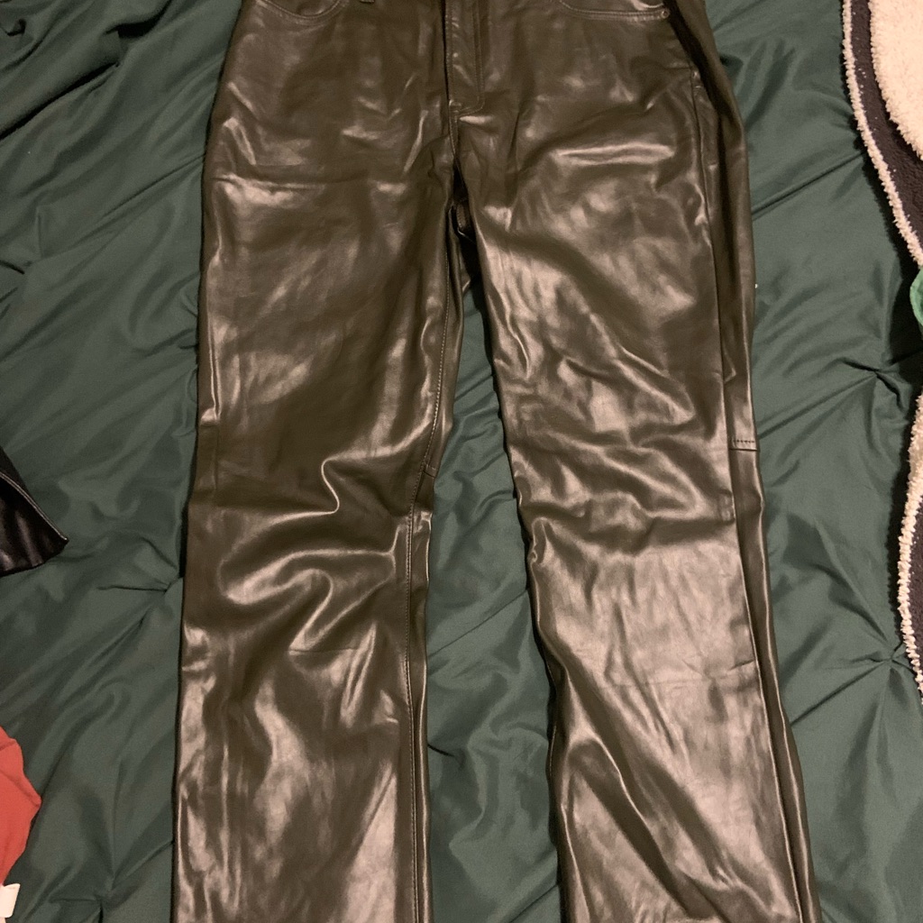 Gap Dark Green Faux Leather High Rise Pants